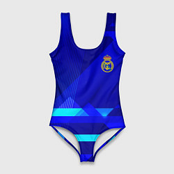 Купальник-боди 3D женский Реал Мадрид фк эмблема, цвет: 3D-принт
