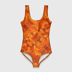 Купальник-боди 3D женский Пламенный пожар, цвет: 3D-принт
