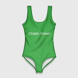 Купальник-боди 3D женский Classic Green, цвет: 3D-принт