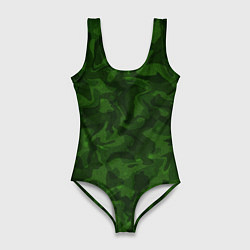 Купальник-боди 3D женский Хаки камуфляж, цвет: 3D-принт