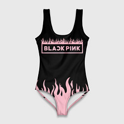 Купальник-боди 3D женский Blackpink - flames, цвет: 3D-принт
