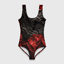 Женский купальник-боди Black red texture