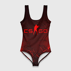 Женский купальник-боди CSGO logo dark red