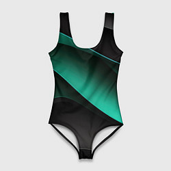 Женский купальник-боди Абстрактная зеленая текстура