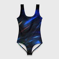 Купальник-боди 3D женский Blue abstract background, цвет: 3D-принт