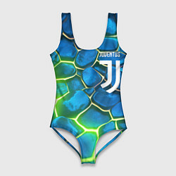 Женский купальник-боди Juventus blue green neon