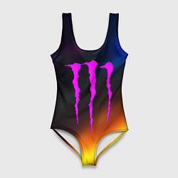 Купальник-боди 3D женский Monster energy gradient color, цвет: 3D-принт