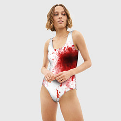 Купальник-боди 3D женский Брызги крови, цвет: 3D-принт — фото 2