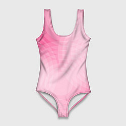 Женский купальник-боди Абстракция с розовыми кругами
