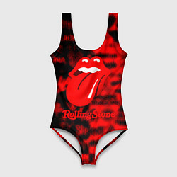 Купальник-боди 3D женский Rolling Stones logo групп, цвет: 3D-принт