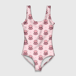 Женский купальник-боди Розовая медуза