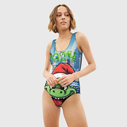 Купальник-боди 3D женский Маленький дракон Грин, цвет: 3D-принт — фото 2