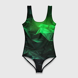 Женский купальник-боди Глубина зеленого абстракции