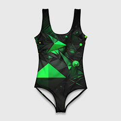 Женский купальник-боди Абстрактный лабиринт зелени