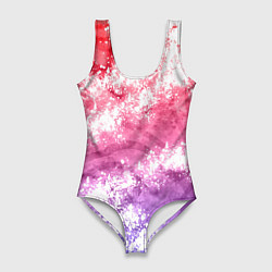 Купальник-боди 3D женский Сине-красная абстракция, цвет: 3D-принт