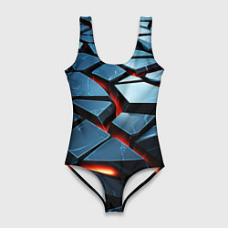 Женский купальник-боди Абстрактные плиты с оранжевым светом