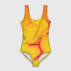 Женский купальник-боди Плиты желтые броня