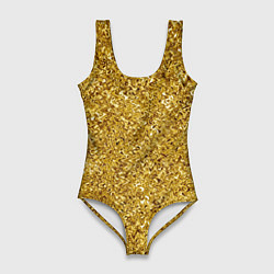 Женский купальник-боди Золотой волнистый с переливами