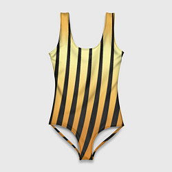 Купальник-боди 3D женский Золотой тигровый, цвет: 3D-принт