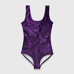 Женский купальник-боди Абстакция на темно фиолетовом