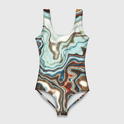 Женский купальник-боди Мраморная текстура