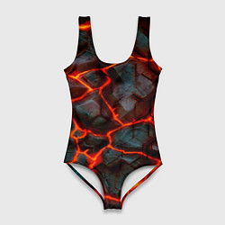 Женский купальник-боди Трещины лавы