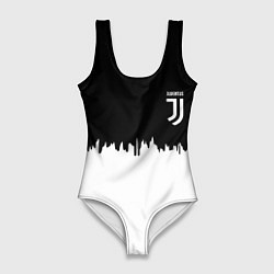 Купальник-боди 3D женский Juventus белый огонь текстура, цвет: 3D-принт
