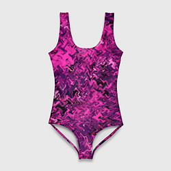 Женский купальник-боди Абстрактная текстура тёмно-розовый