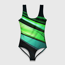 Женский купальник-боди Абстрактные геометрические плавные линии минимализ