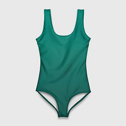 Купальник-боди 3D женский Градиент нефритовый зелёный, цвет: 3D-принт