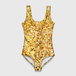 Купальник-боди 3D женский Золотая мелкая мозаика, цвет: 3D-принт