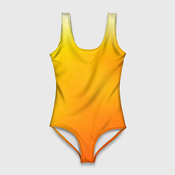 Купальник-боди 3D женский Яркий оранж, цвет: 3D-принт