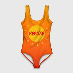 Купальник-боди 3D женский Orange sunshine reggae, цвет: 3D-принт