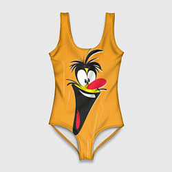 Купальник-боди 3D женский Смеющееся мультяшное лицо, цвет: 3D-принт