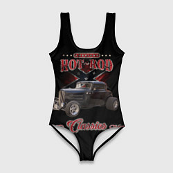 Купальник-боди 3D женский Классический хот-род, цвет: 3D-принт