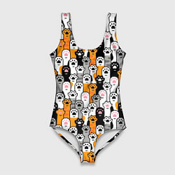 Женский купальник-боди Кошачьи лапы