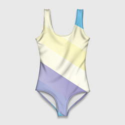 Купальник-боди 3D женский Паттерн цветные волны - color waves, цвет: 3D-принт