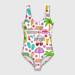 Купальник-боди 3D женский Hello summer, цвет: 3D-принт