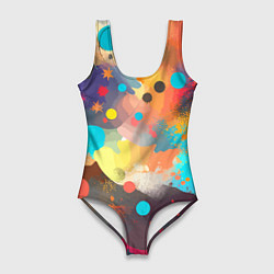 Купальник-боди 3D женский Акварельная абстракция - нейросеть, цвет: 3D-принт