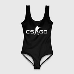 Купальник-боди 3D женский Counter strike logo, цвет: 3D-принт
