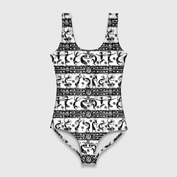 Купальник-боди 3D женский Боги индейцев хайда - Кокопелли, цвет: 3D-принт