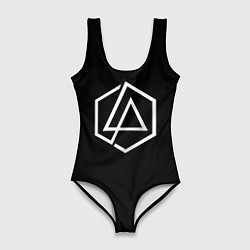 Купальник-боди 3D женский Linkin park logo white, цвет: 3D-принт