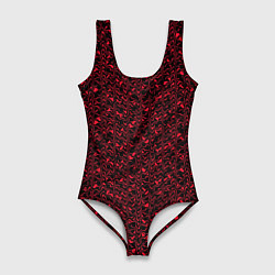 Женский купальник-боди Чёрно-розовый абстрактная текстура