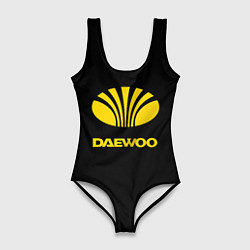 Купальник-боди 3D женский Daewoo logo yellow, цвет: 3D-принт