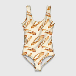 Купальник-боди 3D женский The baguette pattern, цвет: 3D-принт