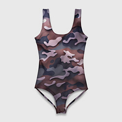 Женский купальник-боди Камуфляж-грязь