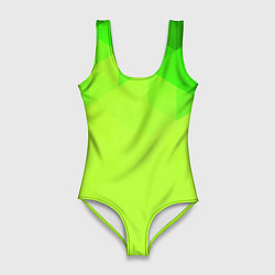 Женский купальник-боди Кислотная геометрия лайм