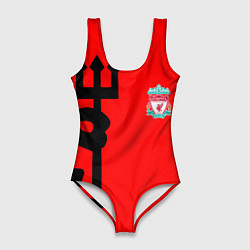 Купальник-боди 3D женский Liverpool fc sport steel, цвет: 3D-принт