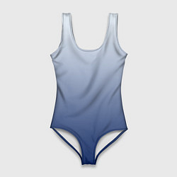 Женский купальник-боди Бело синий градиент