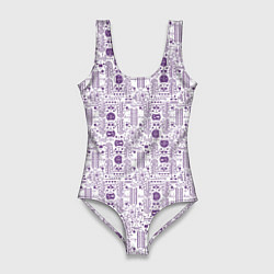 Женский купальник-боди Узоры и лица